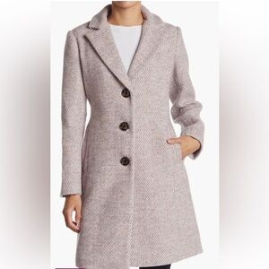 Sam Edelman Classic Reefer Coat. Sz~S Lavender/Ivory Herringbone. EUC